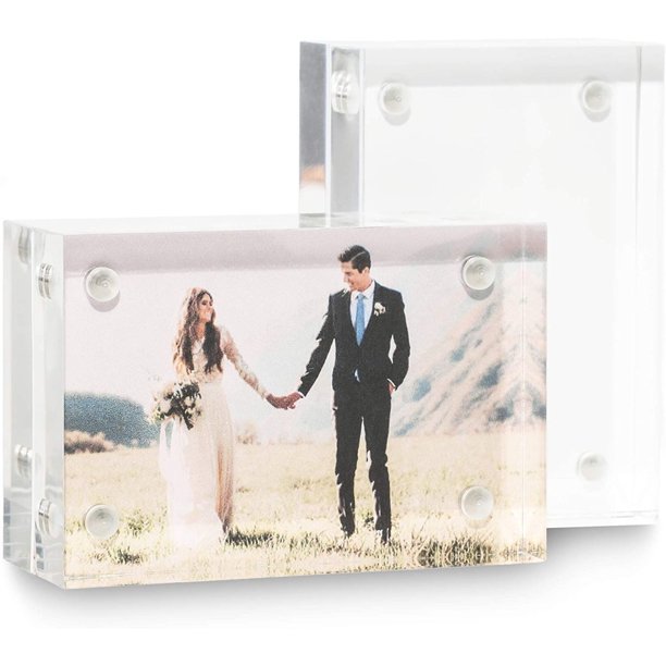 2Pack Acrylic Plastic Picture Photo Frames Holder 2x3 Crystal