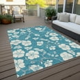 thumbnail image 6 of Addison Rugs Chantille Indoor/Outdoor Transitional Floral Turquoise Washable Rectangle Rug, 9' x 12', 6 of 6