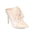 thumbnail image 1 of New Women Cape Robbin Gigi-7 Leatherette Pointy Toe Sports Stripe Stiletto Mule, 1 of 5