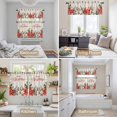 thumbnail image 6 of Christmas Poinsettia Kitchen Curtains Sets for Windows 24 Inch Length, Winter Xmas Botanical Floral Snowflake Rod Pocket Window Treatments Tier Curtains and Valances Set for Bedroom/Bathroom, 6 of 8