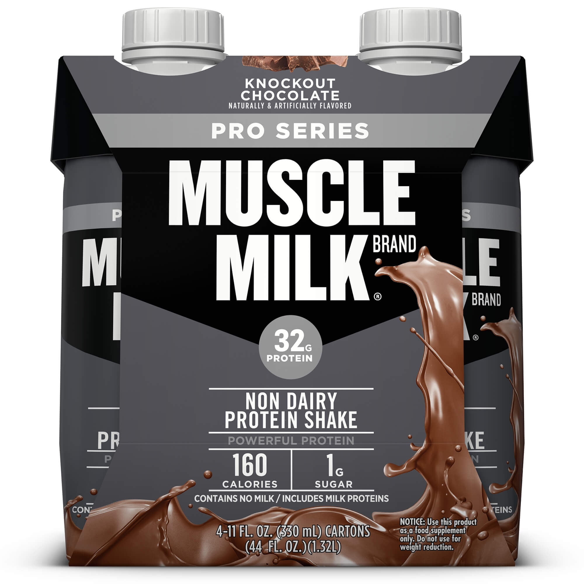 Muscle Milk Pro Series Protein Shake, 32g Protein, Knockout Chocolate, 11 Fl Oz, 4 Count - Walmart.com - Walmart.com