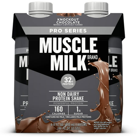 Muscle Milk Pro Series Non-Dairy Protein Shake, Knockout Chocolate, 32g Protein, Ready to Drink, 11 fl. oz.,