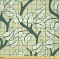 thumbnail image 2 of Ambesonne Leaves Fabric by the Yard Microfiber, Flourishing Branches, 10 Yards, Cadet Blue Coconut Cream, 2 of 2