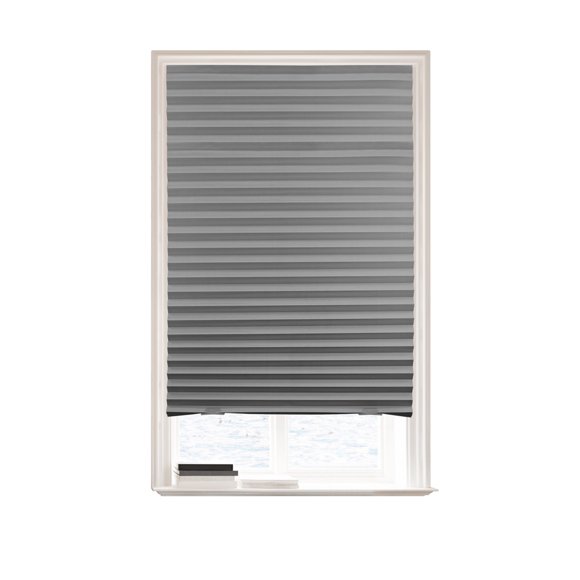 Mainstays Cordless Pleated Paper Shades, Grey, 36" x 72", 3-Pack