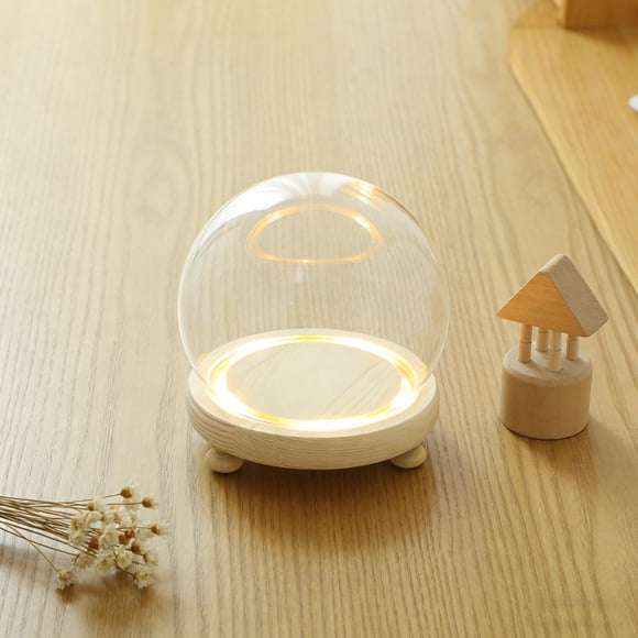 COSMOBETTY Cúpula De Clara Para Exhibición Con Base De Madera Para En Casa O Tienda