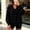 Black deep v neck oversized sweatshirt women a1, variant on Women's Deep V Neck Long Sleeve Sweatshirt Side Slit Plus Size Solid Color Casual Fashion Pullover Fall Winter Clothes, White M