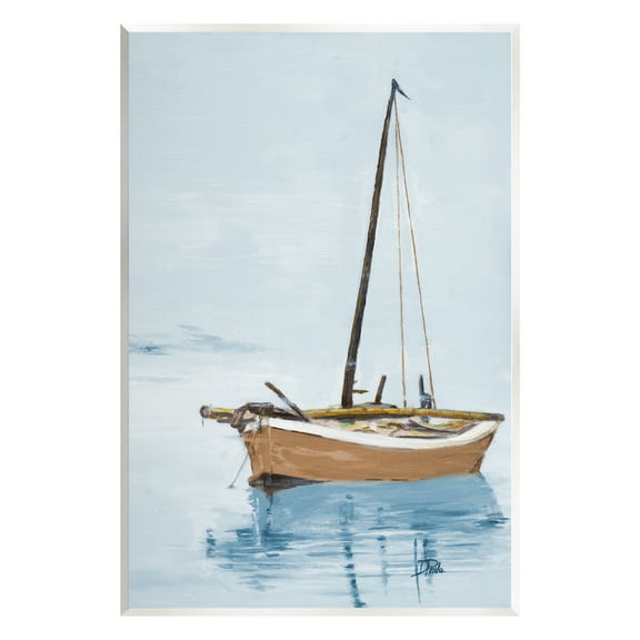 Stupell Industries Sailboat & Water Ripples Transportation Painting Unframed Art Print Wall Art, 10 x 15