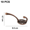 thumbnail image 2 of Paquete de 10 ganchos rústicos para abrigos montados en la pared, ganchos dobles resistentes, ganchos retro para batas dobles, ganchos de utilidad con tornillos para colgar abrigos, bolsos, sombreros, toallas, tazas, llaves Vhermosa OTTO-221098-3, 2 of 6