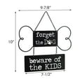 thumbnail image 4 of Parisloft Forget the Dog Beware of The Kids Metal Dog Sign for Fence, Black, 9.8"W x 7.5"H, 4 of 6