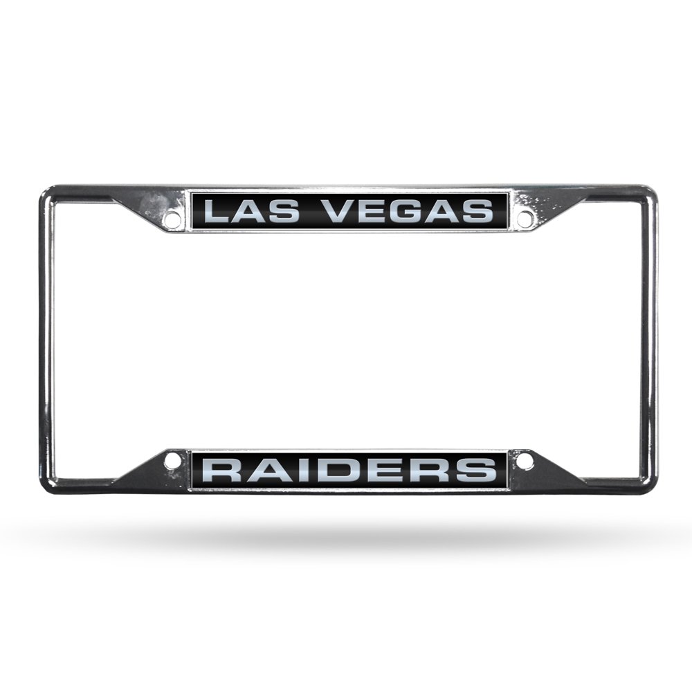 Las Vegas NFL Raiders 4 Corner EZ View Chrome Metal Laser Cut License Plate Frame - Walmart.com