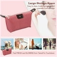 thumbnail image 5 of TaTaai 5Pcs Striped Cosmetic Bag ,Waterproof Foldable Large Capacity Zipper,Closure Dumpling Shape Portable Makeup Organizer for Travel Home Storage, 5 of 5