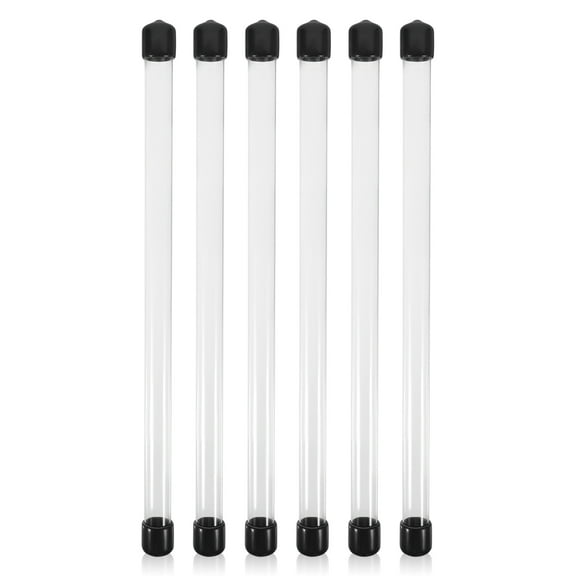 STRANDCHIC Round Storage Tube with Lid, Transparent PVC Acrylic, Portable for Agarwood Incense 6Pcs