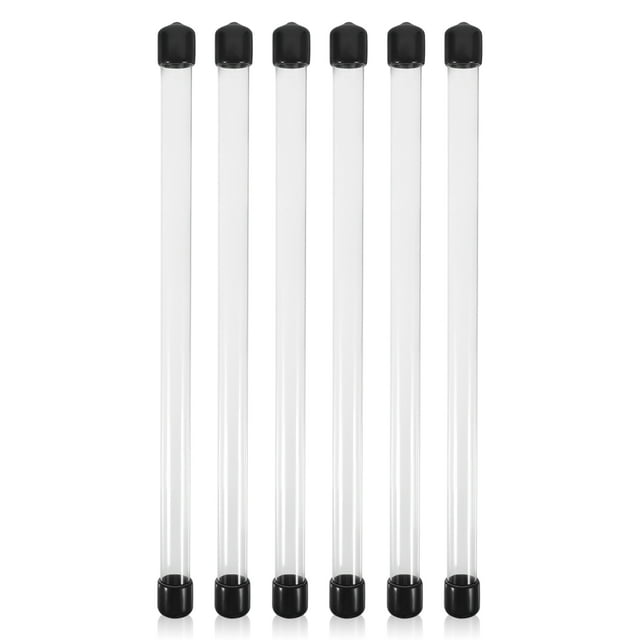 KAKOWELY 6 pcs Clear Storage Tubes Plastic Storage Tubes Round Storage Tubes Portable Storage Tubes with Lids,9.25X"X0.59"X0.59"