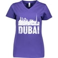 thumbnail image 3 of Inktastic Dubai City Skyline with Grunge Women's V-Neck T-Shirt, 3 of 5
