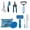 Blue, variant on 9-in-1 Pet Grooming Kit: Self-Cleaning Brush, Nail Clippers & File for Cats & Dogs
