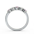 thumbnail image 3 of 0.50 Ct Round Cut Natural Diamond Pink Sapphire Beautiful Half Eternity Band for Women 14K White Gold Size 9, 3 of 7