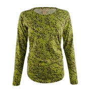 Michael Kors Women's Long Sleeve Shirred Printed Top