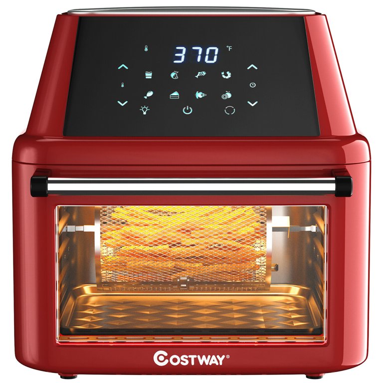 re.cote Air Oven 赤色 Costway 19 QT Multi-functional Red Air Fryer Oven with Rotating