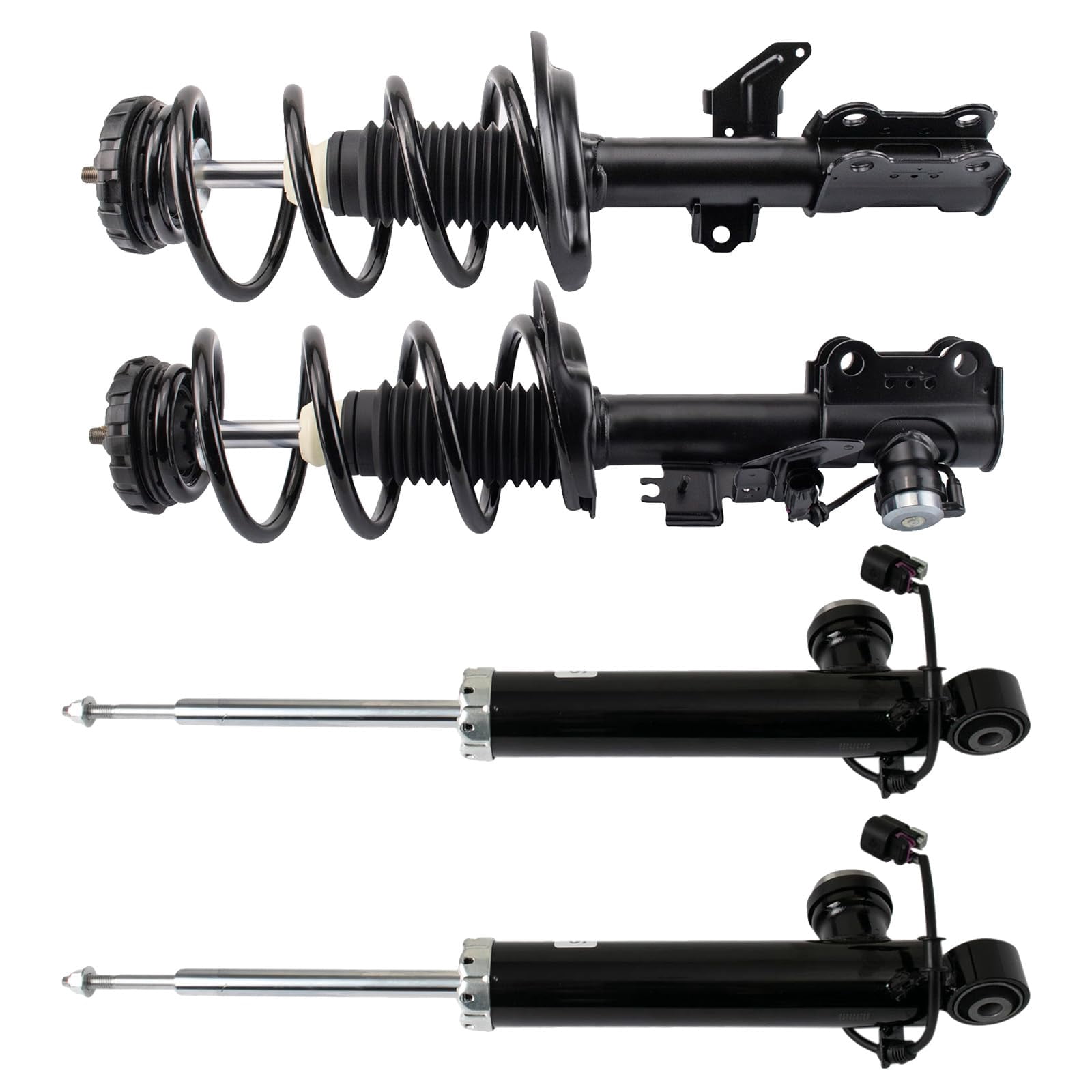 TRQ Front and Rear Complete Strut Assembly & Shock Absorber Kit Complete Strut & Coil Spring Assembly Fits Select 2010-2016 Cadillac SRX 2011 Saab 9-4X