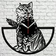 thumbnail image 1 of Cat Vinyl Record Wall Clock Home Fan Art Decor Vintage Wall Art Design, 1 of 4