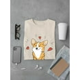 thumbnail image 3 of Cute Corgi Doodle T-Shirt Men -Image by Shutterstock, Male Large, 3 of 4