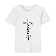 thumbnail image 6 of Women's 2024 Spring and Summer Fashion Easter Print Pattern Round Neck Short Sleeved T-Shirt Top/Shirt, 6 of 7