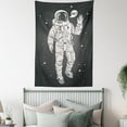 thumbnail image 4 of Outer Space Tapestry, Pop Art Astronaut Saluting with Speech Bubble Comet Adventure Traveler, Wall Hanging for Bedroom Living Room Dorm Decor, 40W X 60L Inches, Charcoal Grey Dust, by Ambesonne, 4 of 5