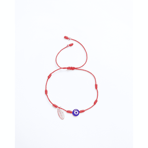 Bolonia Adjustable Bracelet in Gold-Plated Beads with Oval Blue Nazar Charm