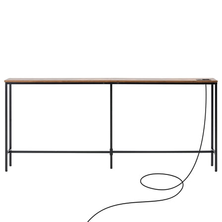 KFFKFF 70.9" Console Table, Entryway Table with 2 Sockets and 2 USB Ports, Adjustable Feet, Modern Long Narrow Console Table for Hallway Living Room