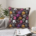 thumbnail image 6 of Susaid Halloween Skeleton Print Velvet Throw Pillow Covers Home Art Deco Pillowcase Square Pillow Case Cushion Cover for Bed Sofa Living Room Car Indoor and Outdoor-18"x18", 6 of 8