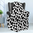 thumbnail image 4 of Cow Print Soft Flannel Fleece Throw Blanket, Cattle Skin Pattern Scattered Spots Animal Hide Plain and Pasture Theme, Cozy Plush for Indoor and Outdoor Use, 50" x 70", White Black, by Ambesonne, 4 of 5