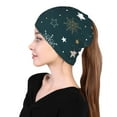 thumbnail image 6 of Bingfone Men Women Slouch Beanie Christmas Snowflake Print Cap Hip-Hop Hat Headwear Hats Turban Unisex, 6 of 8