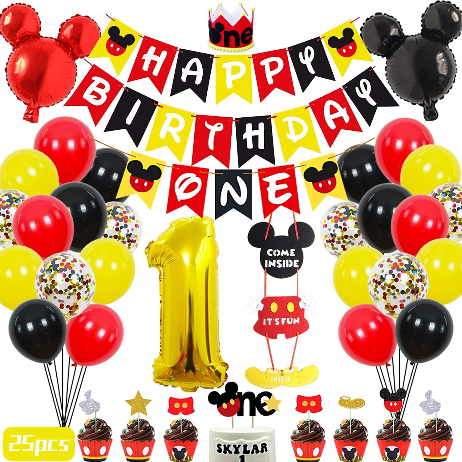 Mickey Mouse Happy Birthday Round Foil Mylar Balloon 1 Count Party Supplies 18" 