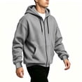 thumbnail image 6 of Casual Hooded Jackets for Men Zip Up Long Sleeve Solid Color Going Out Jacket, 6 of 9