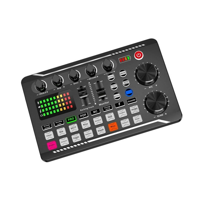 ziyahi F998 External Dual Channel Live Streaming Sound Card USB Black