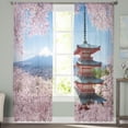 thumbnail image 4 of Mount Fuji With Cherry Blossom Tree Sheer Curtains Bedroom Voile Curtain Living Room Window Sheer Curtains Kitchen Tulle Drapes, 4 of 7