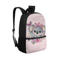 thumbnail image 2 of HUIACONG Pink Bow Koala Backpack for Daily School Use Multi Compartment Wear‑Resistant Large Capacity for Elementary Middle School Kids, 2 of 6