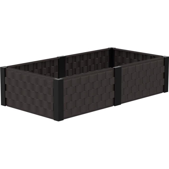 US Polymers 86103 Lit de Jardin Rectangle&44; Brun avec Noir