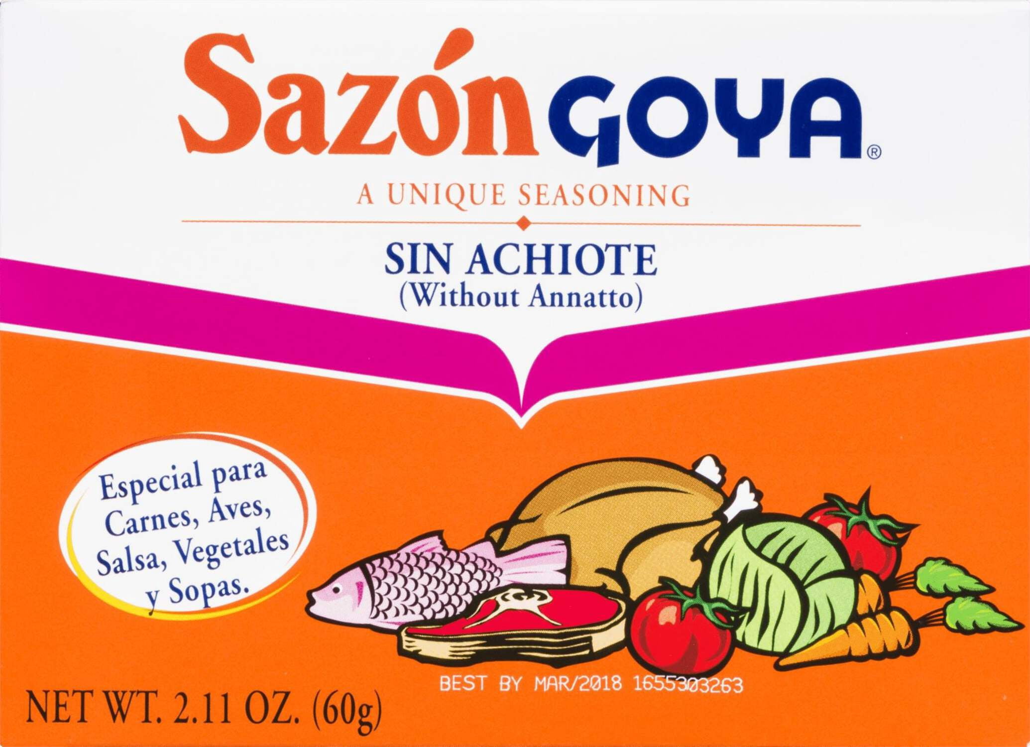 Goya Sazon without Annatto Seasoning, 2.11 oz