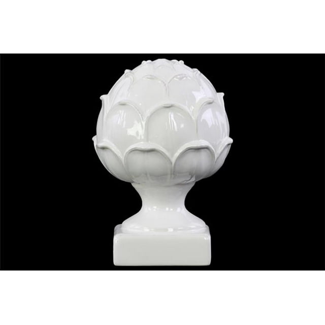 Urban Trends Collection 73210 Ceramic Artichoke Sculpture On Base- White