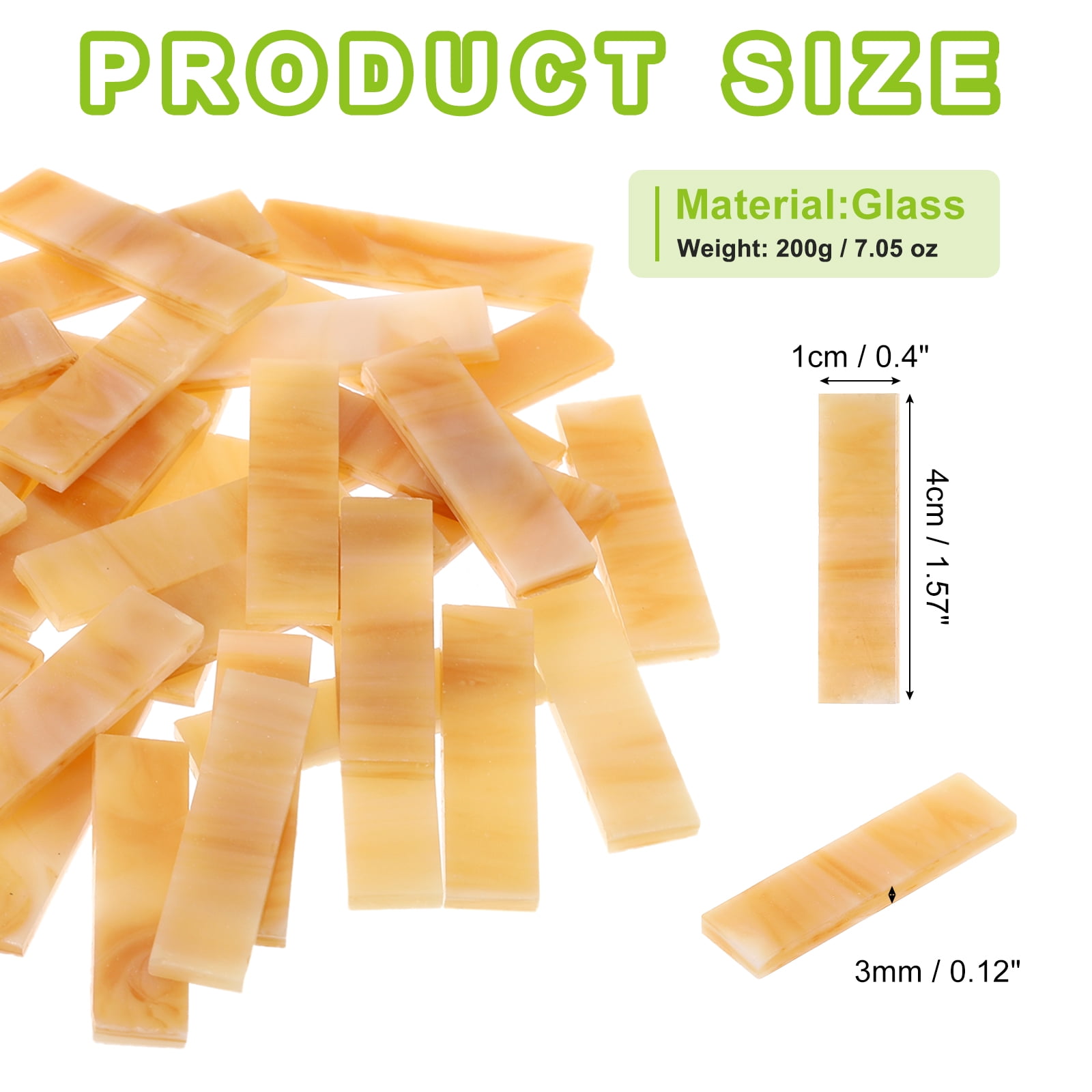 Stained Glass Strip, Khaki Mosaic Tiles 200g/7.05 oz