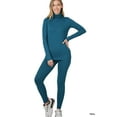 thumbnail image 4 of Zenana Women's Soft Fabric Mock Neck Long Sleeve Top & Leggings - 2 Pieces Tracksuit Set, 4 of 5