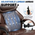thumbnail image 3 of Qusaphy 800LBS Big and Tall Executive Office Chair, PU Leather Ergonomic Desk Chair with Adjustable Backrest and Thick Padded Cushion, Heavy Duty Chair for Home or Office Brown, 3 of 7