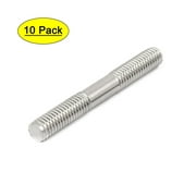 Uxcell M8x60mm 304 Stainless Steel Tight Adjustable Push Rod Double End Thread Stud (10-pack)