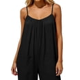 thumbnail image 3 of Women's Casual Sleeveless Wide Leg Jumpsuit with Pockets Loose Fit Summer Romper, 3 of 5