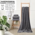 thumbnail image 4 of Toallas de Baño de Microfibra, 4 Piezas | 3 Toallas de Baño Grandes para Cuerpo + 1 Toalla para Gym/Rostro | Ultra Absorbentes, Secado Rápido | para Gym, Playa, Spa, Hotel-Marrón (Gris), 4 of 4
