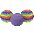 thumbnail image 2 of Feeling Groovy 60's Theme Party Psychedelic Round Printed Lanterns Decoration, Paper, 9", Pack of 3, 2 of 2