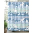 thumbnail image 2 of Fsddascl Blue Christmas Shower Curtain Set - 48" x 72" Washable Bathtub Curtain with 12 Hooks, Xmas Elk Snowflake Tree Waterproof Fabric Stall Shower Curtains for Bathroom/Bathtub Décor, 2 of 6