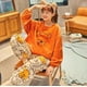 thumbnail image 5 of Pijama de otoño e invierno para mujer, de manga larga, de polar coral, estilo dulce de franela, Winnie the Poole, traje de casa, 5 of 6