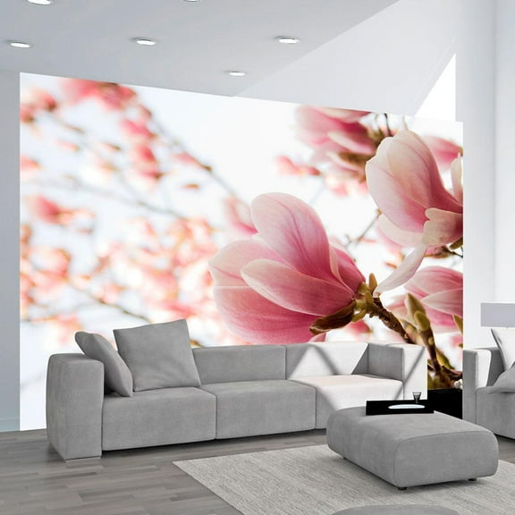 Tiptophomedecor Floral Wallpaper Wall Mural - Pink Magnolia